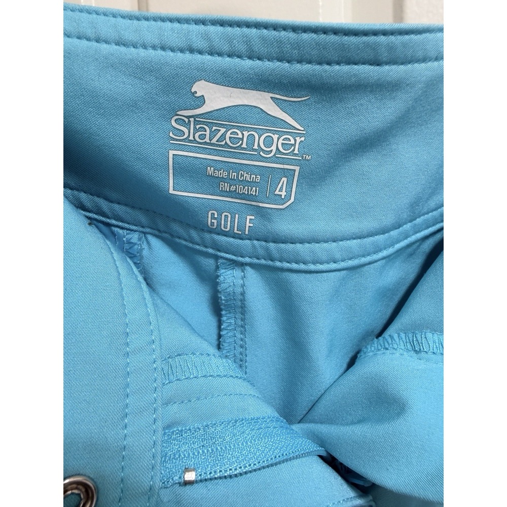 Slazenger Golf Shorts Womens 4 Blue Turquoise Chino Hydro-Dri Moisture Wicking - Picture 5 of 6